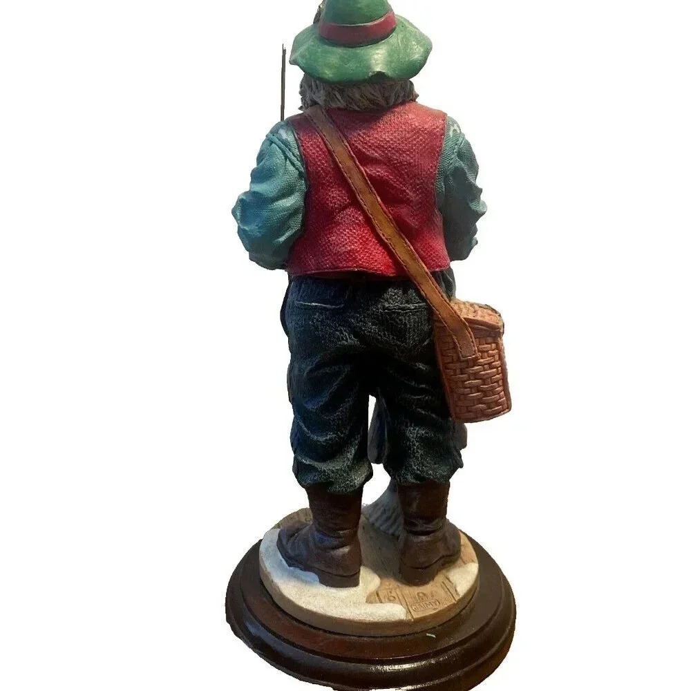 Vintage 1990's Fly Fishing Santa Jaimy 10in Resin Figurine with Big Catch - Picture 6 of 16